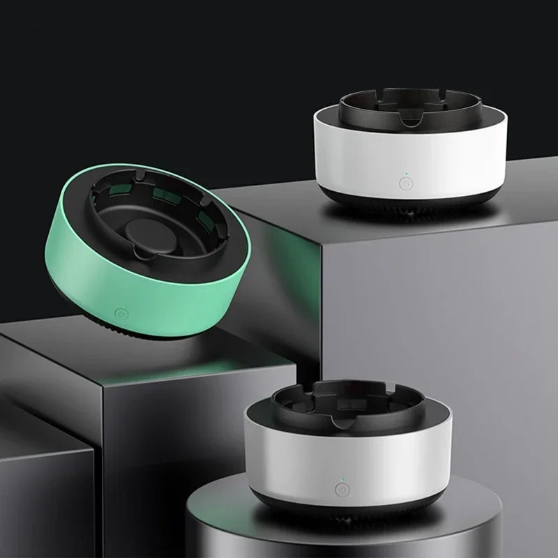 Posacenere Elettronico Antifumo con Filtro – Design Rotondo e Portatile