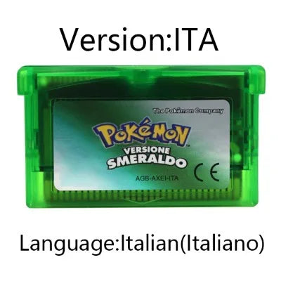 🎮 Cartuccia Gioco Pokémon 32 Bit per GBA – Smeraldo, Rosso Fuoco, Rubino, Zaffiro, Verde Foglia – Multilingua