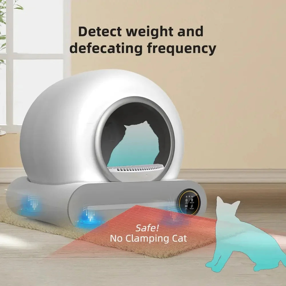Tonepie Lettiera Automatica per Gatti 65L, Autopulente e Completamente Chiusa