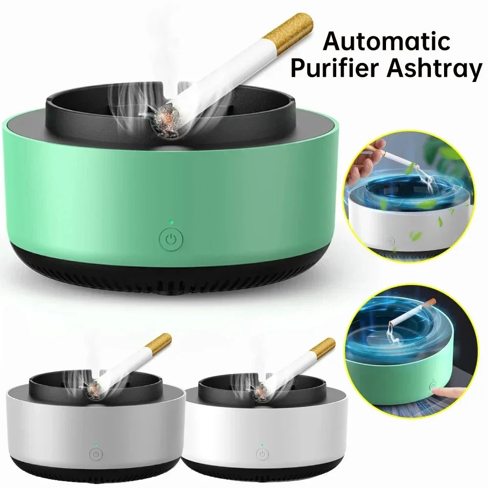 Posacenere Elettronico Antifumo con Filtro – Design Rotondo e Portatile