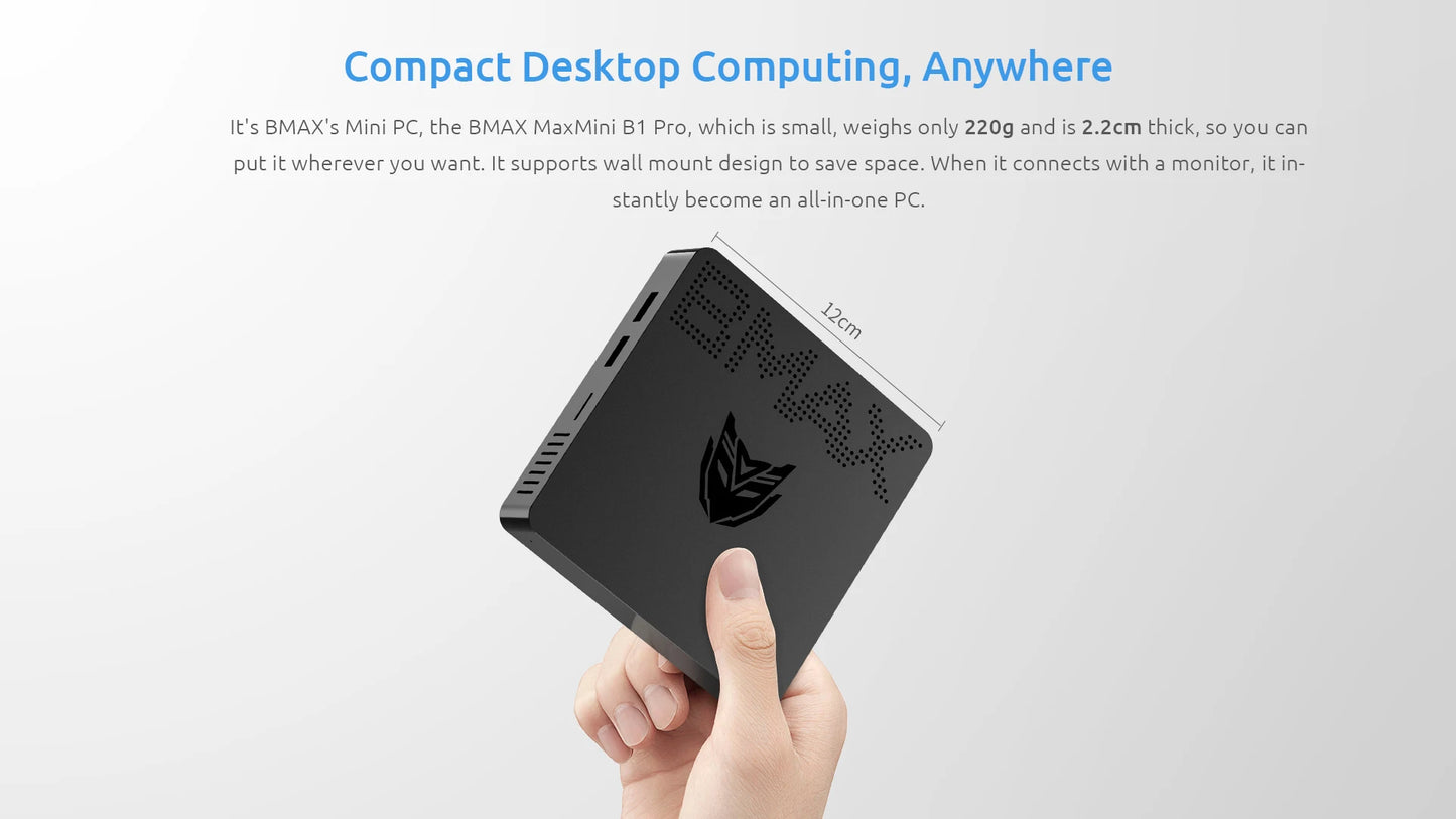 BMAX Mini PC B1PRO Windows 11 Pro 8GB RAM 128GB ROM N4000