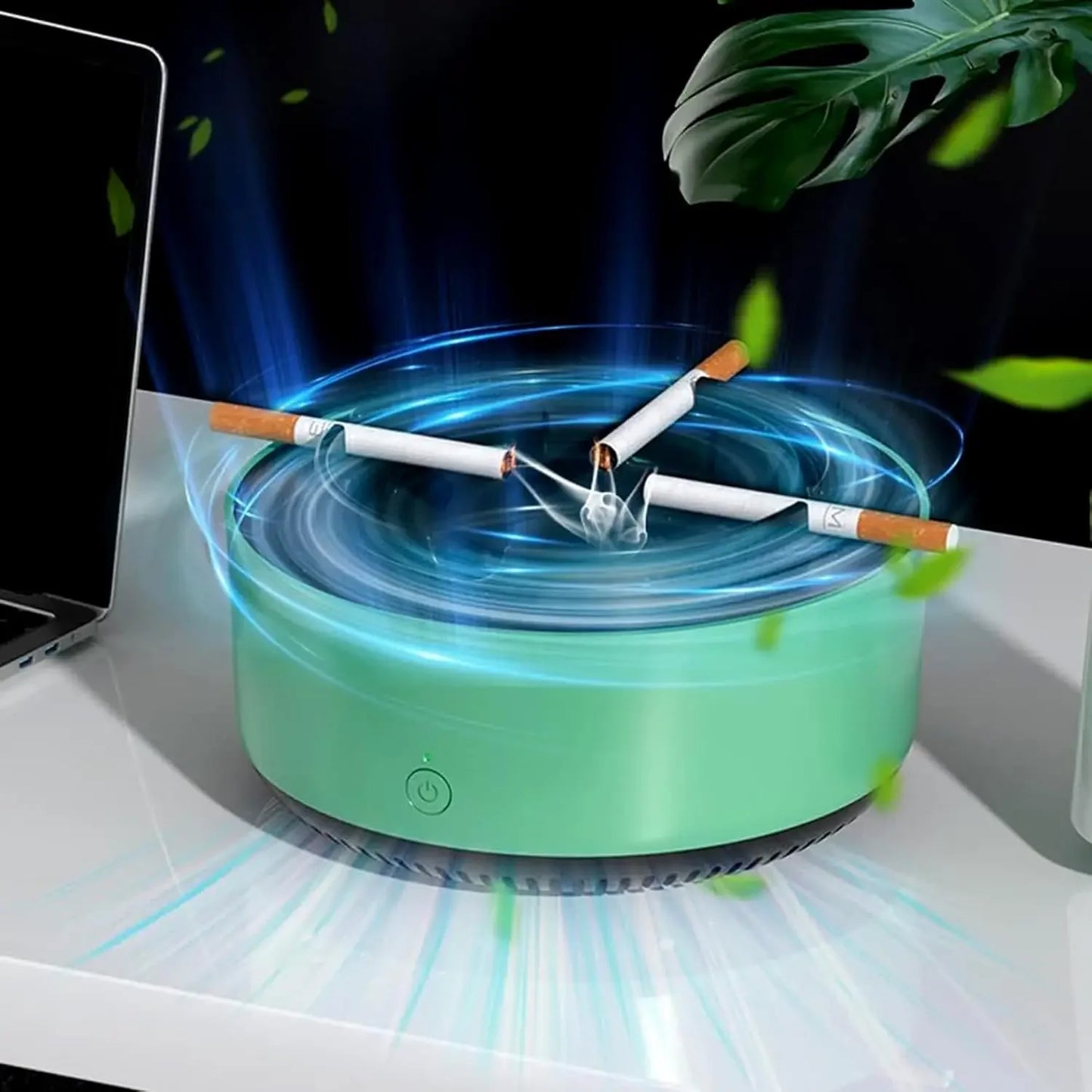 Posacenere Elettronico Antifumo con Filtro – Design Rotondo e Portatile