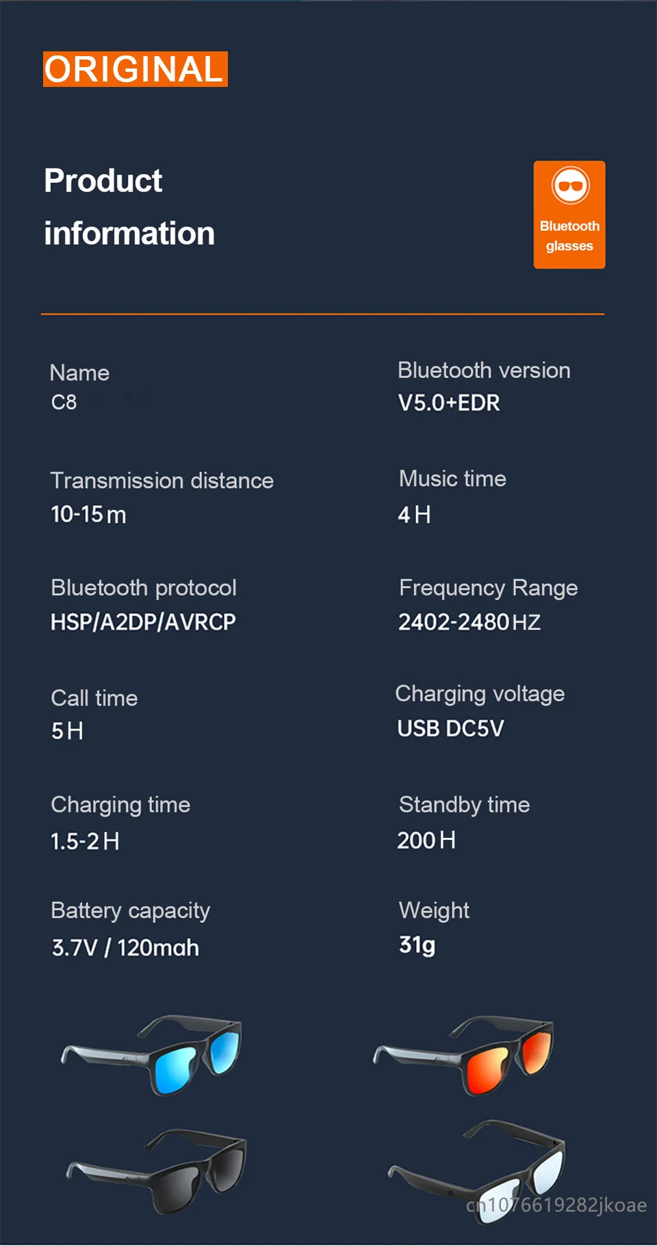 Lenovo Lecoo C8 Smart Glasses Bluetooth 5.0 Sunglasses
