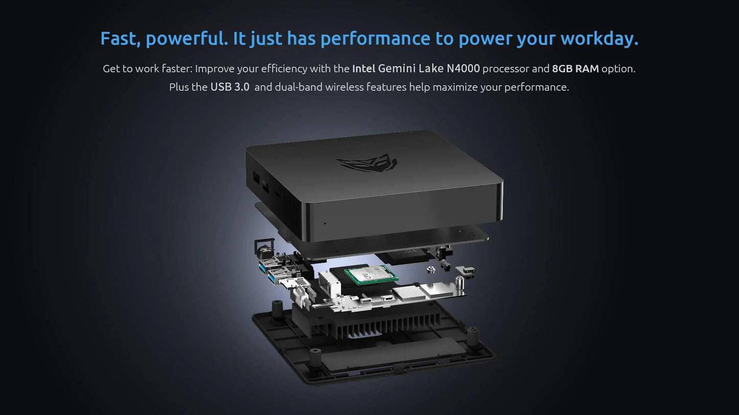 BMAX Mini PC B1PRO Windows 11 Pro 8GB RAM 128GB ROM N4000
