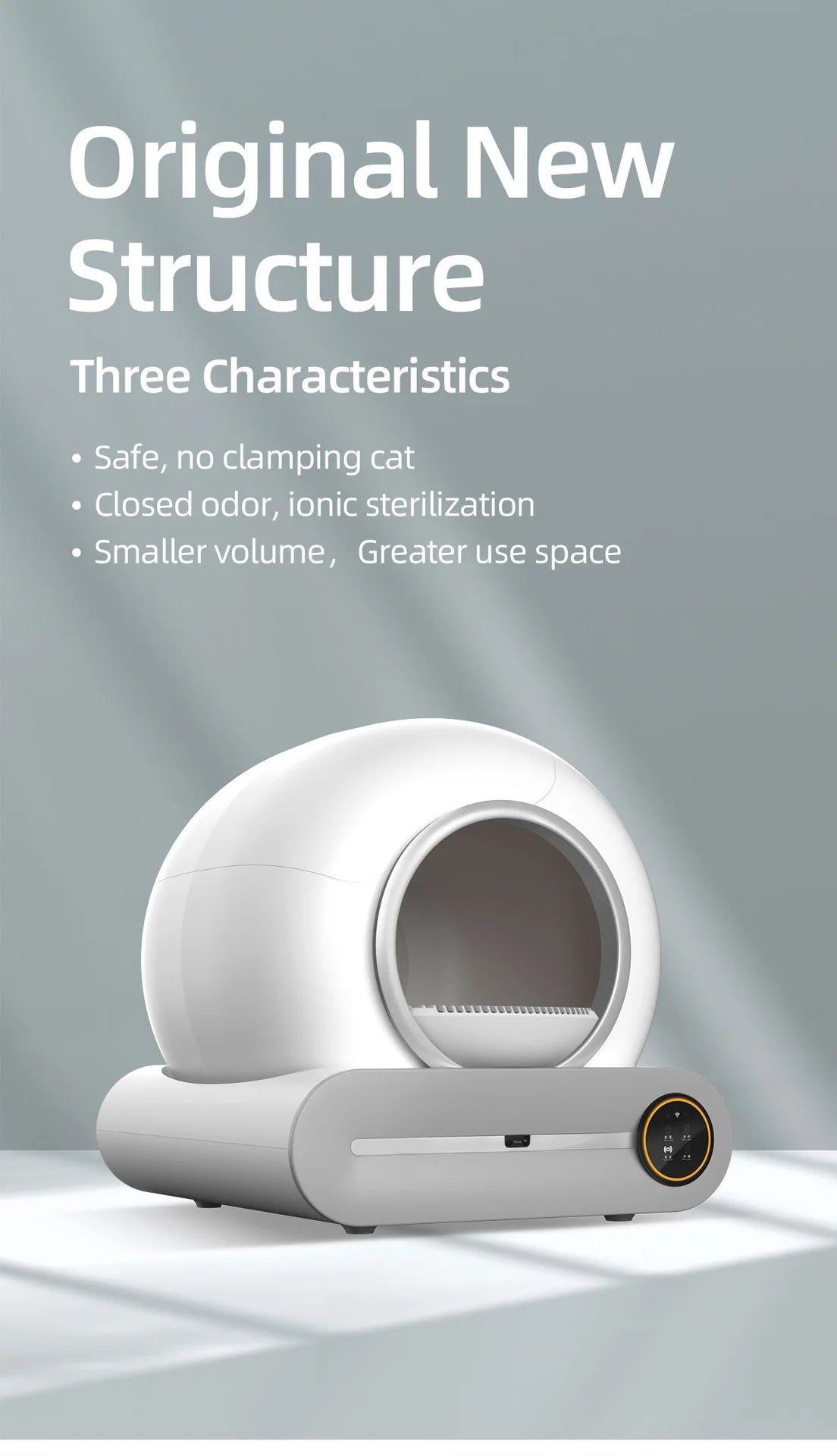 Tonepie Lettiera Automatica per Gatti 65L, Autopulente e Completamente Chiusa
