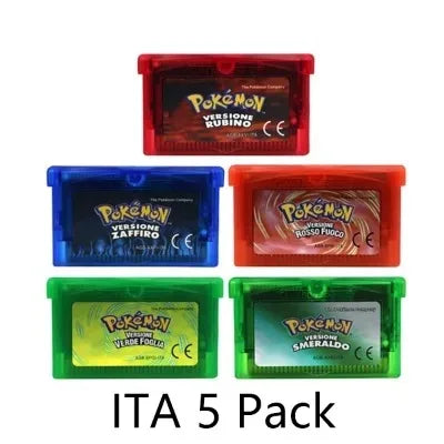 🎮 Cartuccia Gioco Pokémon 32 Bit per GBA – Smeraldo, Rosso Fuoco, Rubino, Zaffiro, Verde Foglia – Multilingua