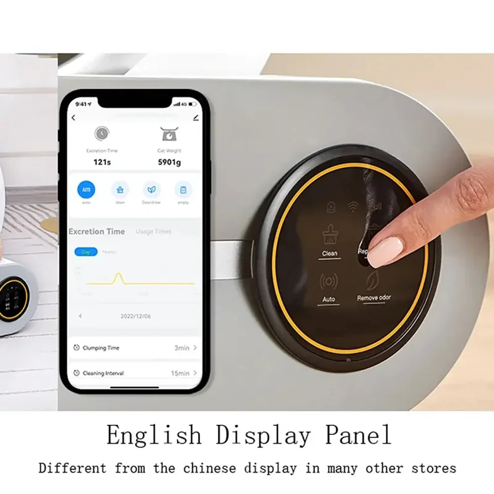 Tonepie Lettiera Automatica per Gatti 65L, Autopulente e Completamente Chiusa