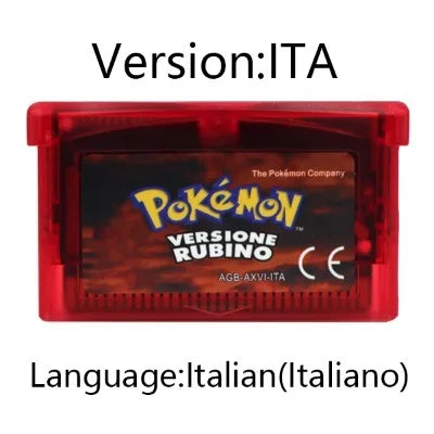🎮 Cartuccia Gioco Pokémon 32 Bit per GBA – Smeraldo, Rosso Fuoco, Rubino, Zaffiro, Verde Foglia – Multilingua