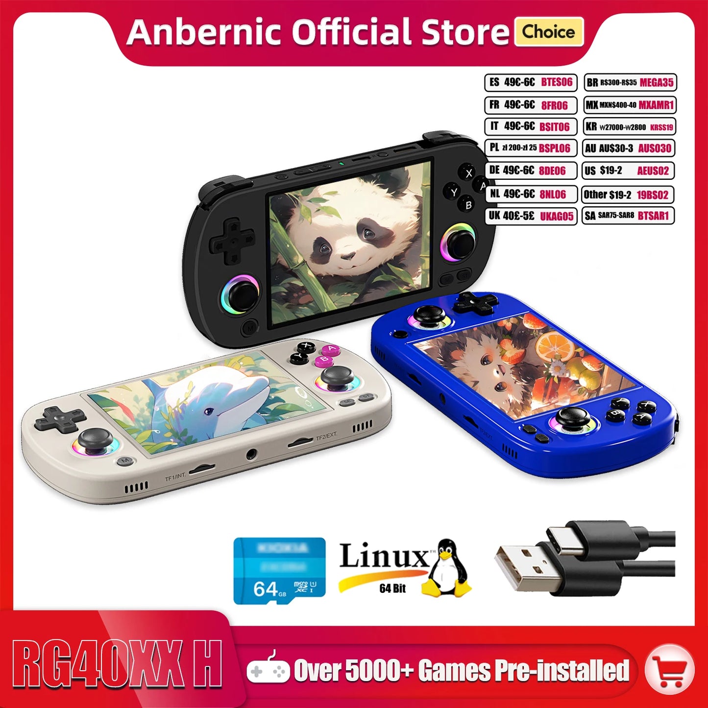 Anbernic RG40XX H – Console Portatile Retro di Nuova Generazione