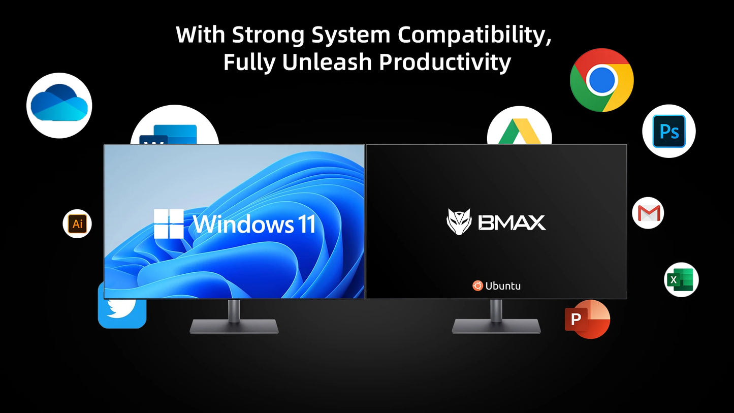 Bmax B3 Mini Pc Windows 11 Intel N5095 8Gb Ram Ddr4 256Gb Ssd Intel Uhd